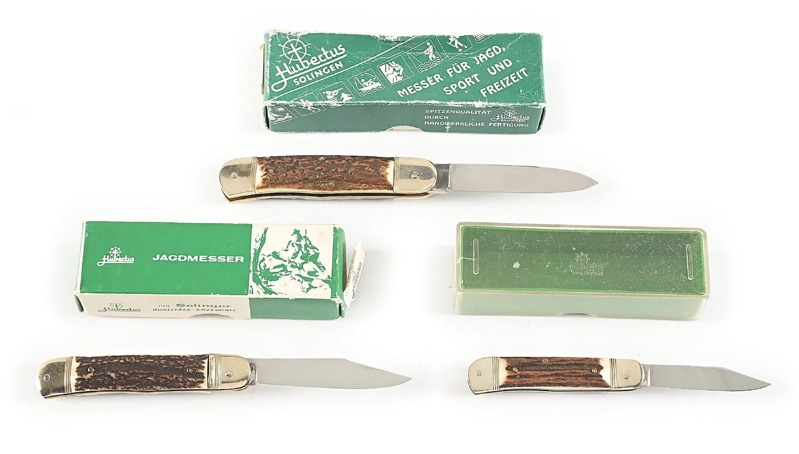 LOT OF 3: C.1960S-90S HUBERTUS STAG SPRINGER LEVER LOCK SWITCHBLADES. (1 of 12)