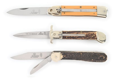 LOT OF 3: C.1970S-90S HUBERTUS KNIVES.