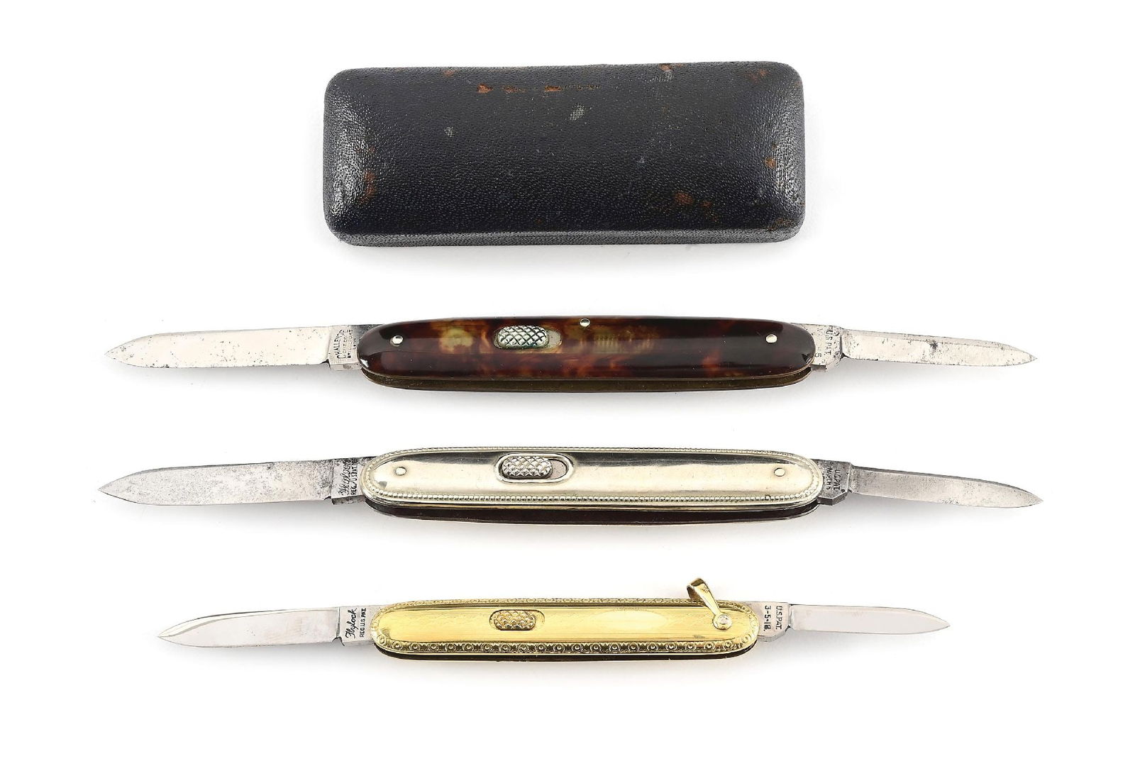 LOT OF 3: CHALLENGE AND FLYOCK TWO BLADE DOUBLE SWITCHBLADES. (1 of 11)