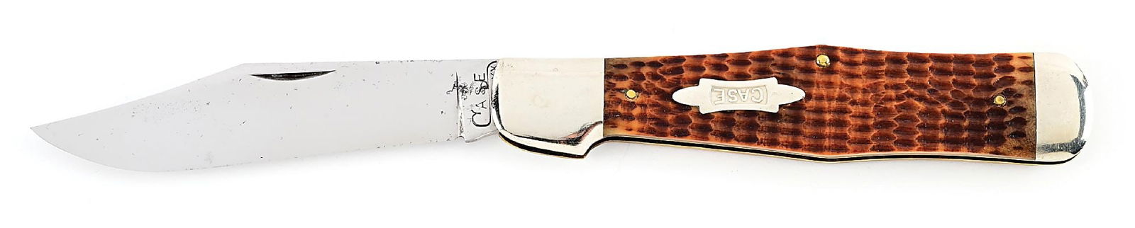 C. 1920-1940 CASE TESTED XX C61050 THIN VARIETY COKE BOTTLE FOLDING HUNTER WITH FLAT GROUND BLADE (1 of 6)