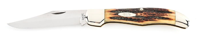 C. 1940-1964 CASE XX 6165SAB FOLDING HUNTER HIGH PULL WITH SECOND CUT STAG HANDLES.