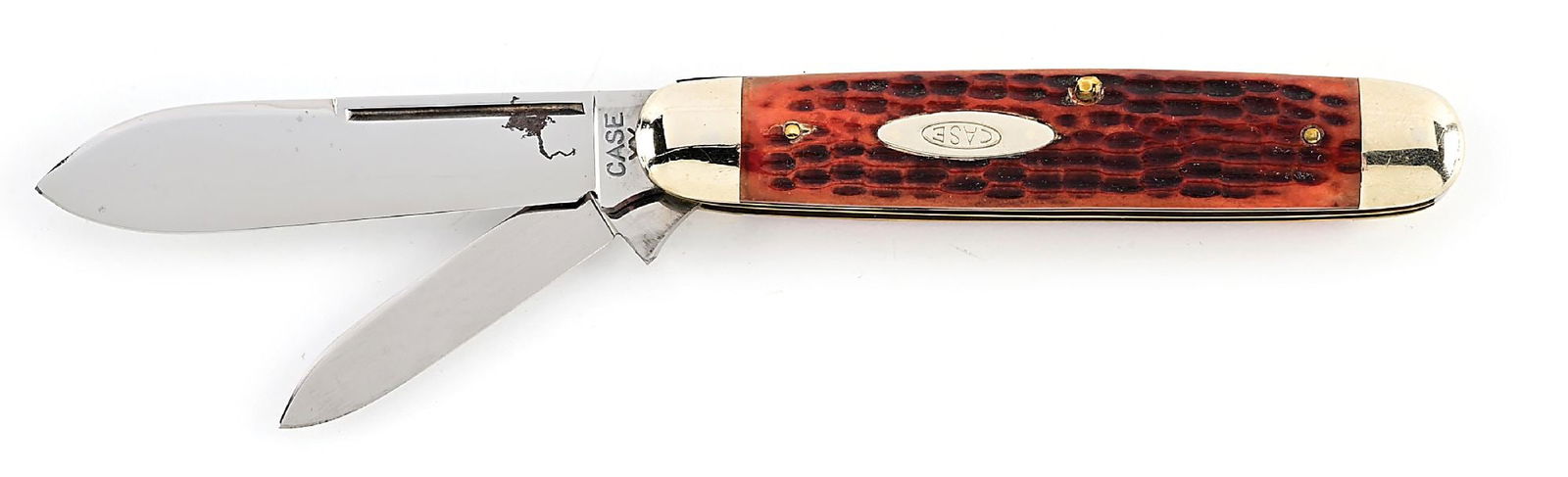 C. 1940-1964 CASE XX6294 LP LARGE CIGAR PATTERN WITH RED BONE HANDLES. (1 of 7)