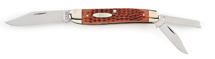 C. 1940-1964 CASE XX 6380 SPLIT BACKSPRING WHITTLER WITH RED BONE HANDLES.