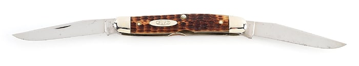 C. 1940-1964 CASE XX MUSKRAT PATTERN WITH GREEN BONE HANDLES.