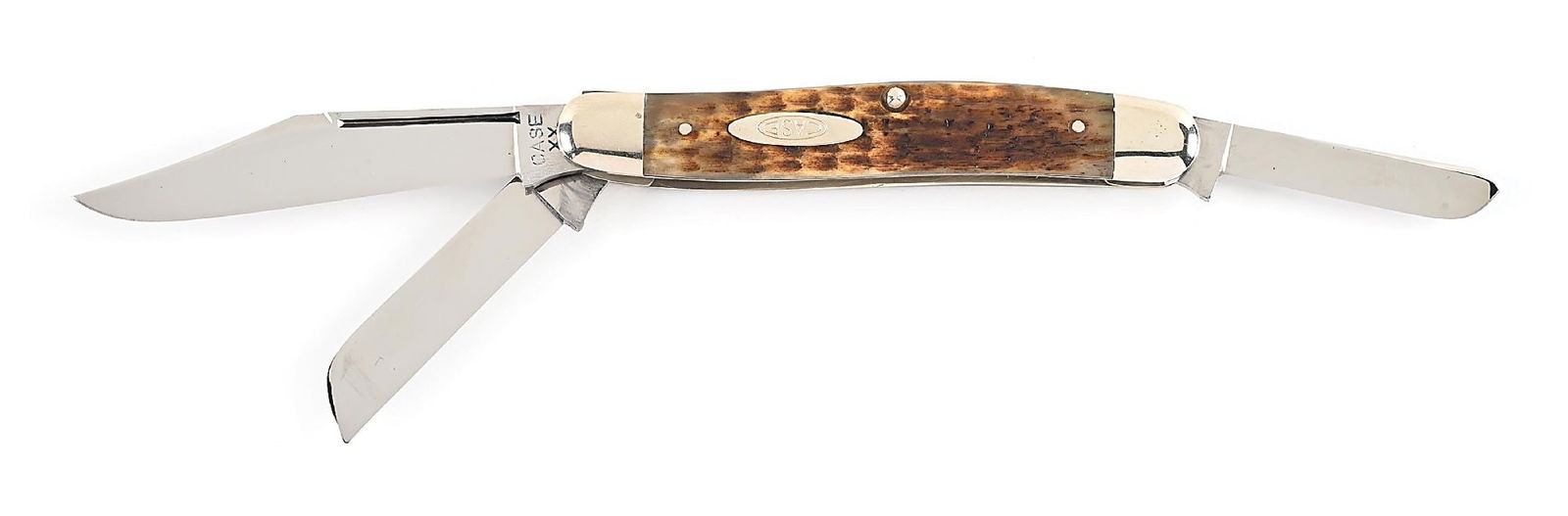C. 1940-1964 CASE XX 6347HP LONG PULL MAIN BLADE STOCKMAN WITH GREEN BONE HANDLES. (1 of 6)