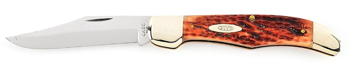 C. 1940-1964 CASE XX 6165 SAB HIGH PULL FOLDING HUNTER WITH SECOND CUT RED BONE HANDLE.