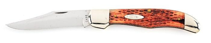 C. 1940-1964 CASE XX 6165 SAB HIGH PULL FOLDING HUNTER WITH SECOND CUT RED BONE HANDLE.