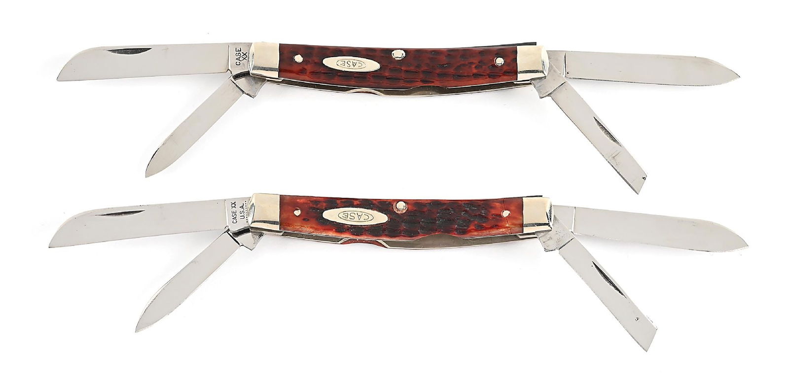 LOT OF 2: CASE XX 64052 CONGRESS AND CASE XX 10 TO USA DOT 64052 CONGRESS KNIVES WITH JIGGED BONE (1 of 11)