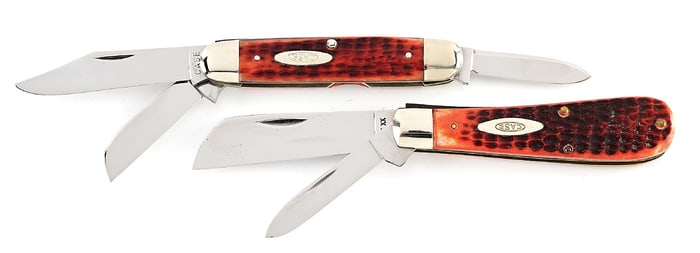 LOT OF 2: CASE XX USA 6217 LOOM FIXER AND CASE XX 6345-1/2 CATTLEMAN.