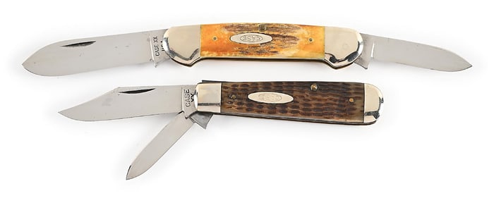 LOT OF 2: CASE XX USA 10 DOT 52131 CANOE AND CASE XX 6235-1/2 GREEN BONE JACK WITH CIRCLE “