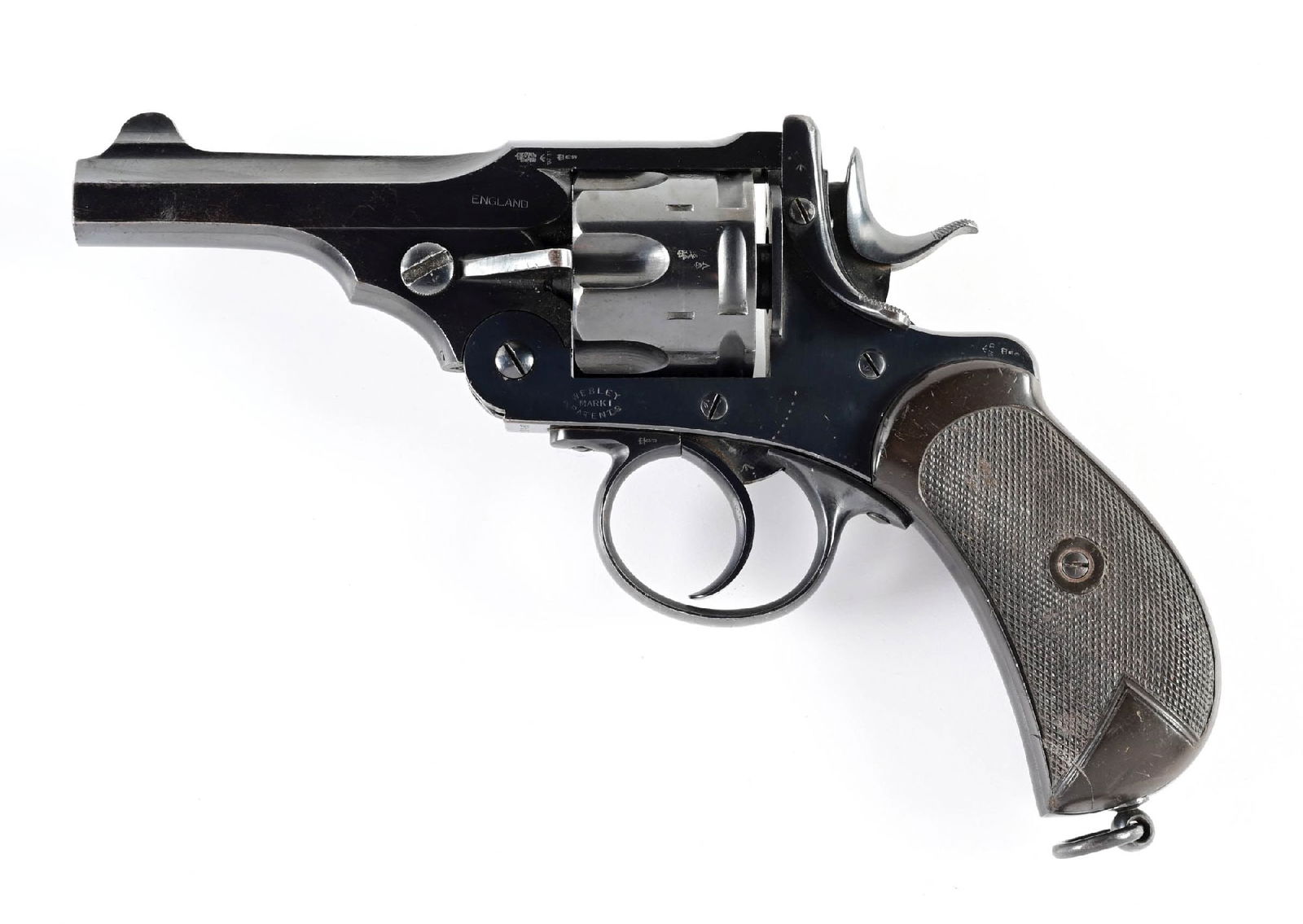 (A) WEBLEY MARK I DOUBLE ACTION REVOLVER. (1 of 2)