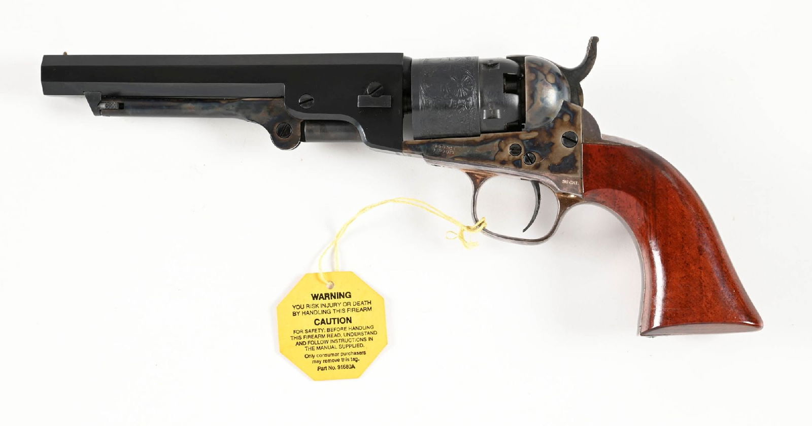 (A) SECOND GENERATION COLT MODEL 1862 POCKET NAVY PERCUSSION REVOLVER WITH BOX.: Total production of this model was 6290 revolvers made from 1979 through 1984. Features the blue and case color finish, octagon barrel, stage coach roll die cylinder scene, silver plated trigger
