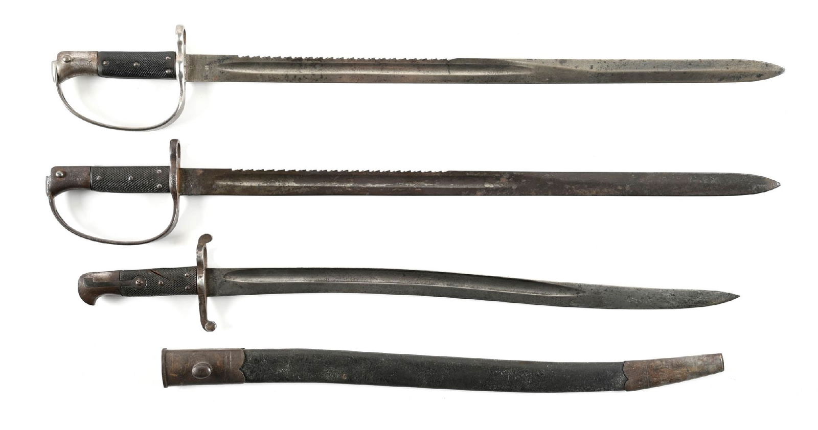 LOT OF 3: DESIRABLE BRITISH SABER BAYONETS. (1 of 2)