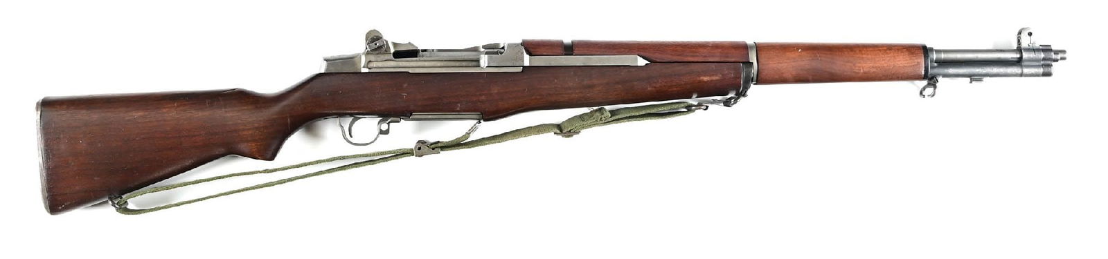 (C) SPRINGFIELD ARMORY M1 GARAND SEMI-AUTOMATIC RIFLE.: Produced in early 1943. Retains it Springfield produced barrel marked "SA 3-43" and gauges 5 at the throat and 1.5 at the muzzle. The trigger group appears to be all Springfield. The bolt group was pr
