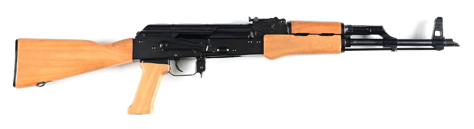 (M) PRE-BAN HUNGARIAN SA85M 7.62X39MM SEMI-AUTOMATIC RIFLE.: Manufactured circa 1980s by FEG in Hungary and imported by Kassnar. Finished in full matte black and built on a stamped construction receiver. Threaded barrel with directional muzzle device and bayone