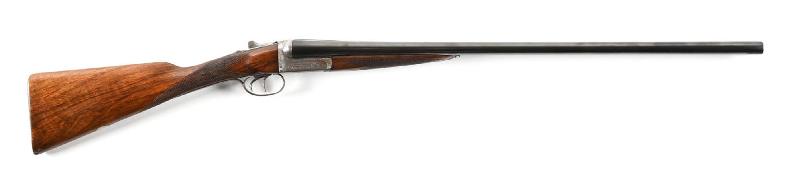 (C) ENGLISH MADE H. HODGSON TOWN HALL GUN WORKS SIDE BY SIDE 12 GAUGE SHOTGUN. (1 of 2)