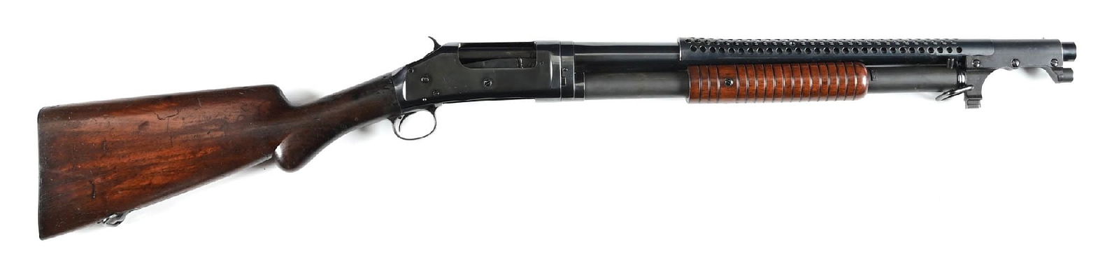 (C) WINCHESTER MODEL 1897 TRENCH STYLE SLIDE ACTION SHOTGUN (1902) (1 of 2)