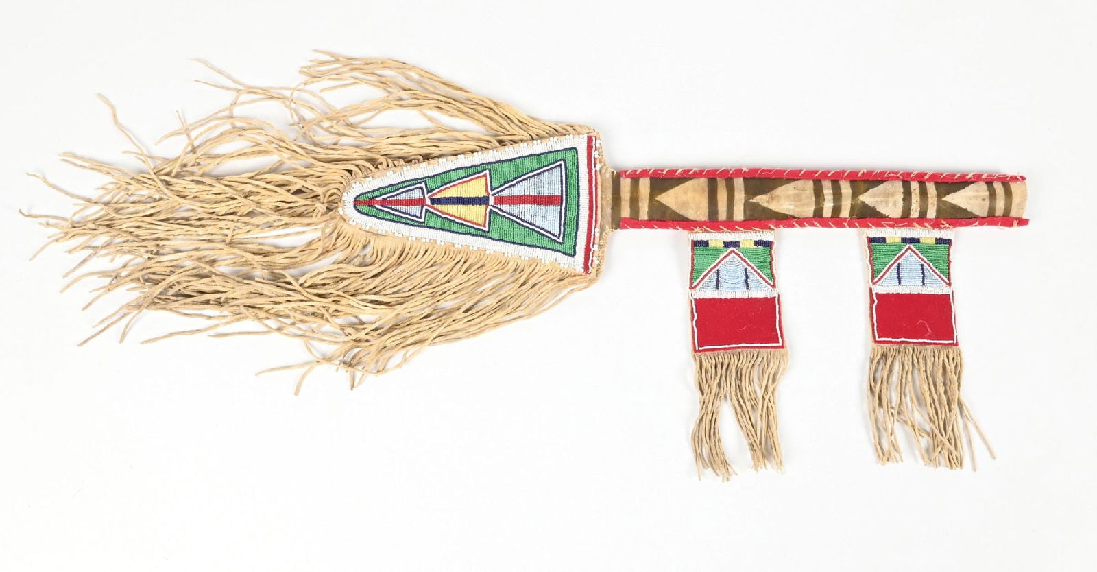 CROW BEADED SWORD CASE: Contemporary. Dimensions: 6 - 1/2" x 33 - 1/2".