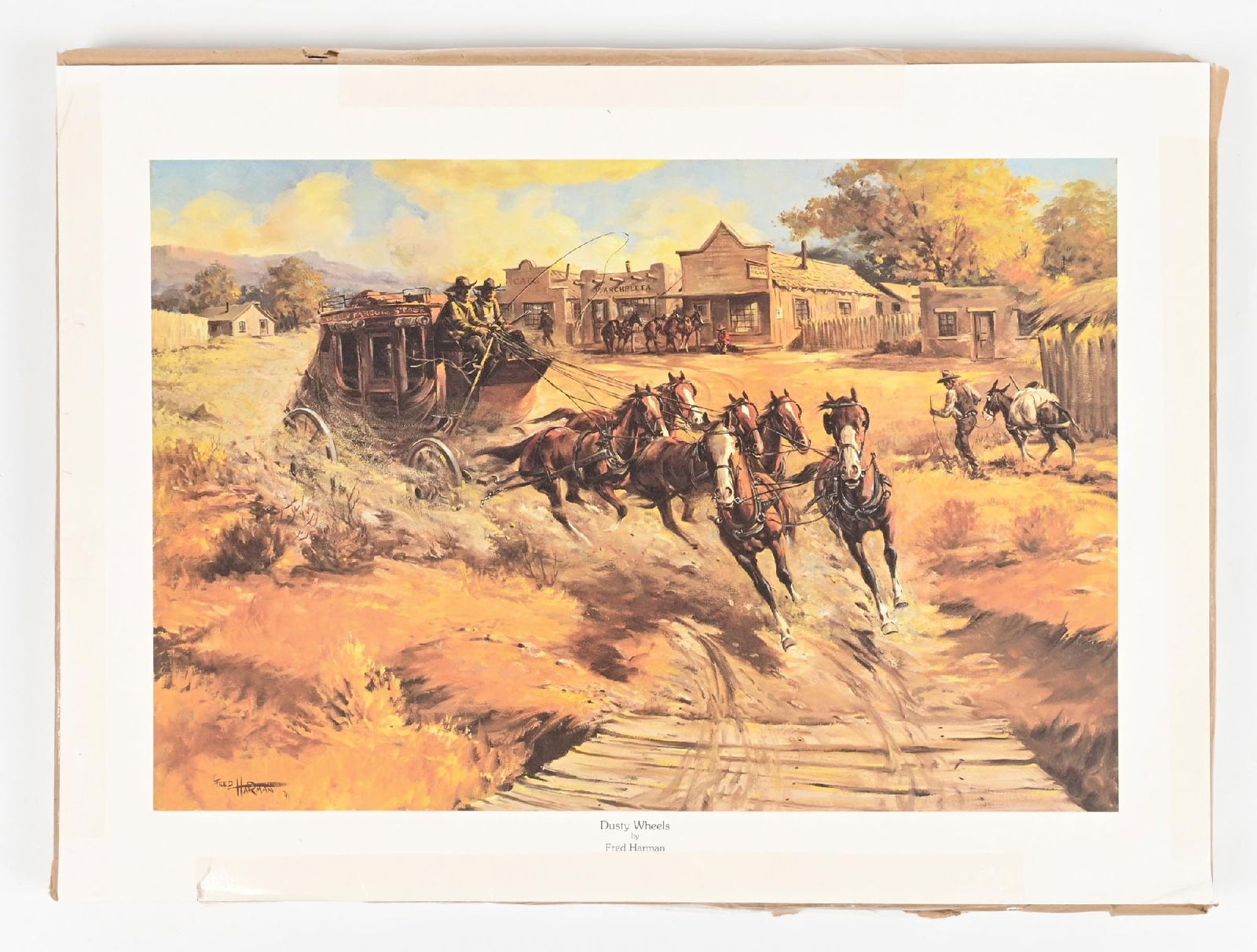 LOT OF APPROXIMATELY 100 “DUSTY WHEELS” BY FRED HARMAN PRINTS: Provenance: Estate of N. Harman. Dimensions: Each: 25" x 18".