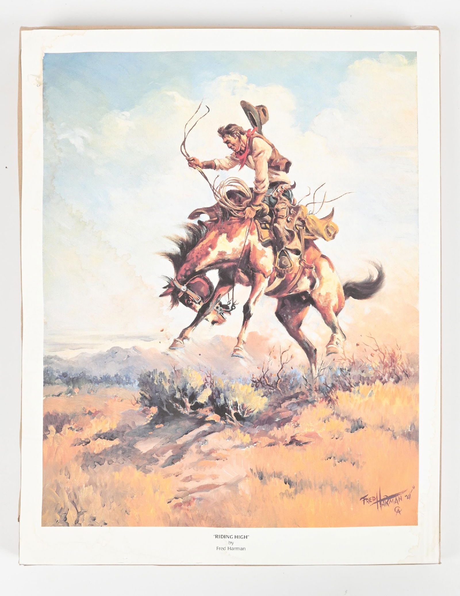 LOT OF APPROXIMATELY 100 “RIDING HIGH” BY FRED HARMAN PRINTS: Provenance: Estate of N. Harman. Dimensions: Each: 24 - 1/4" x 19".