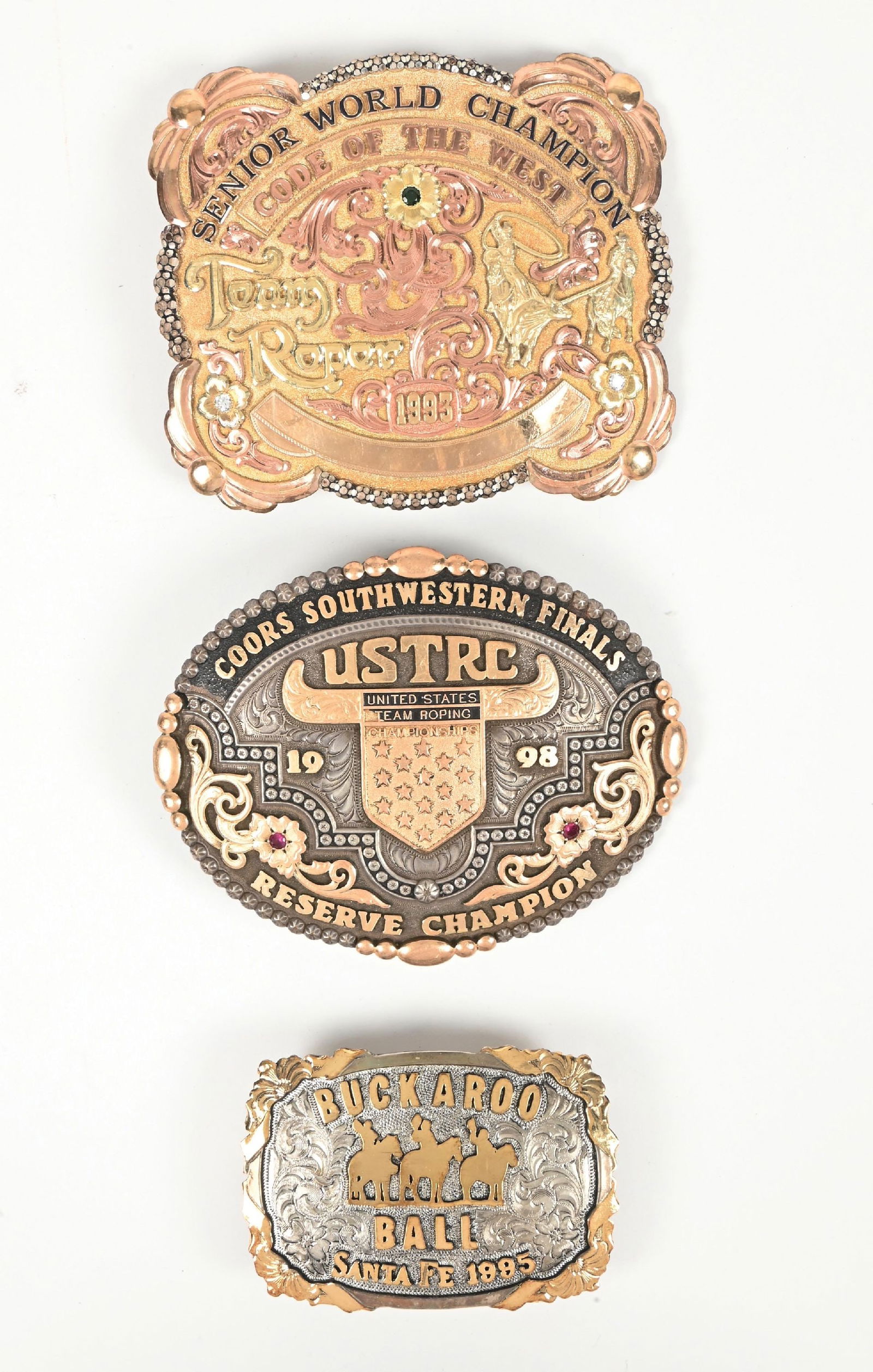 LOT OF 3: WESTERN TROPHY BELT BUCKLES (1 of 2)