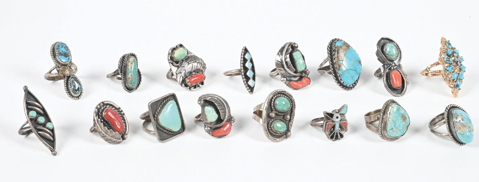 LOT OF 16: NATIVE AMERICAN RINGS (1 of 1)