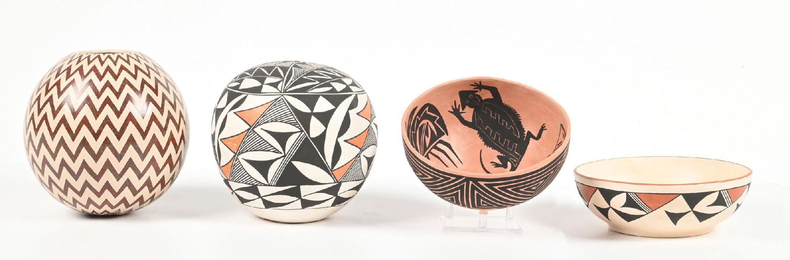 LOT OF 4: ACOMA (ÁAK’U) & A CASAS GRANDES (MATA ORTIZ) POTTERY JARS & BOWLS (1 of 6)