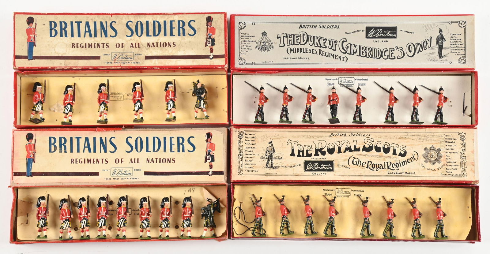 LOT OF 4: W. BRITAINS SETS IN BOXES (1 of 2)