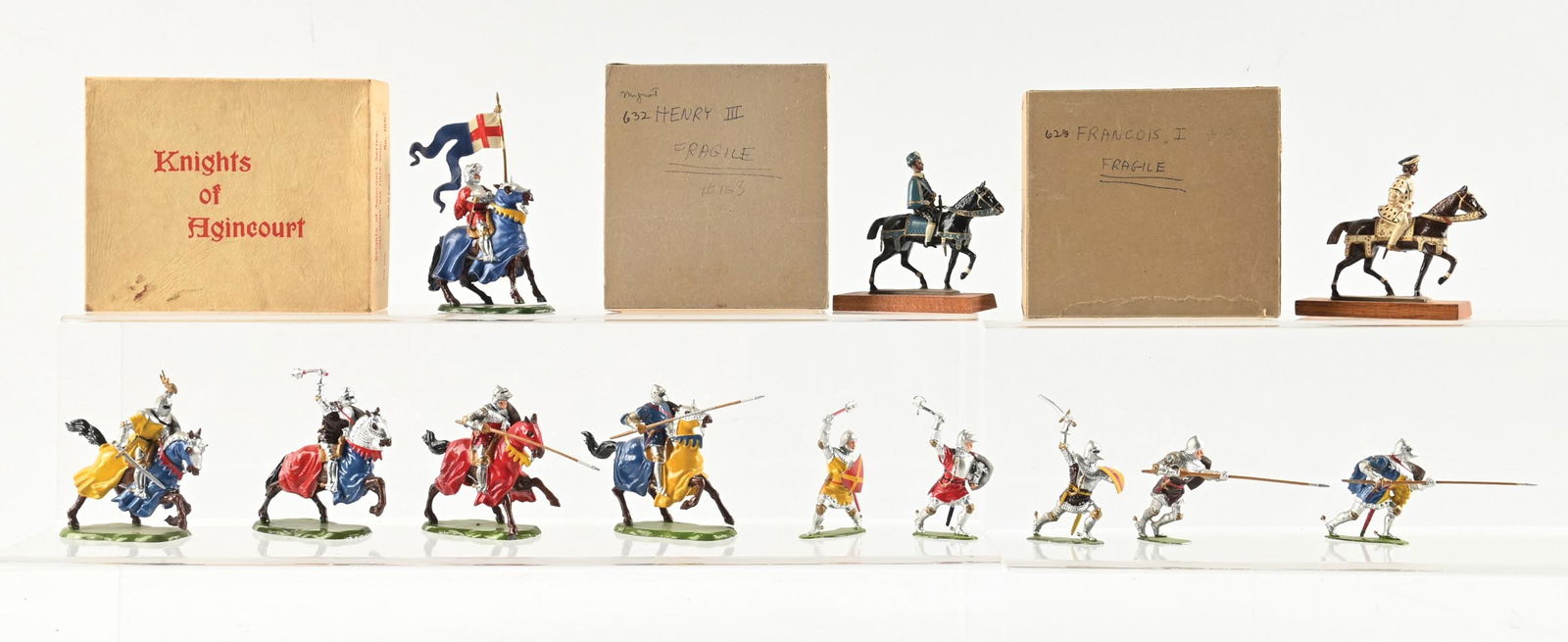 LOT OF 12: BRITAINS KNIGHTS OF AGINCOURT MOUNTED & FOOT (1 of 2)