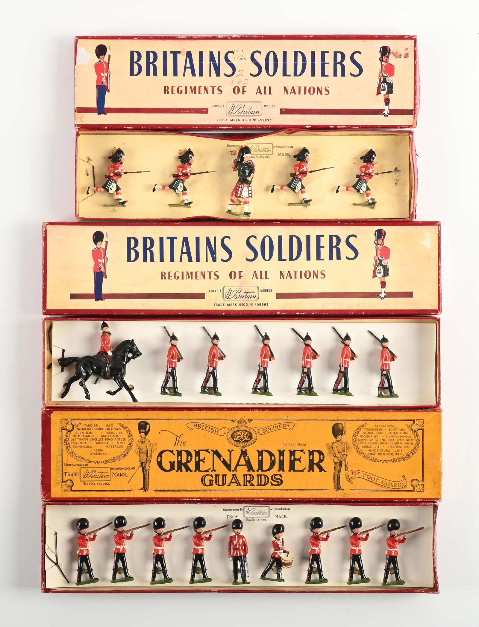 LOT OF 3: W. BRITAIN'S SET NO. 11, SET NO. 36, SET NO. 34 (1 of 2)