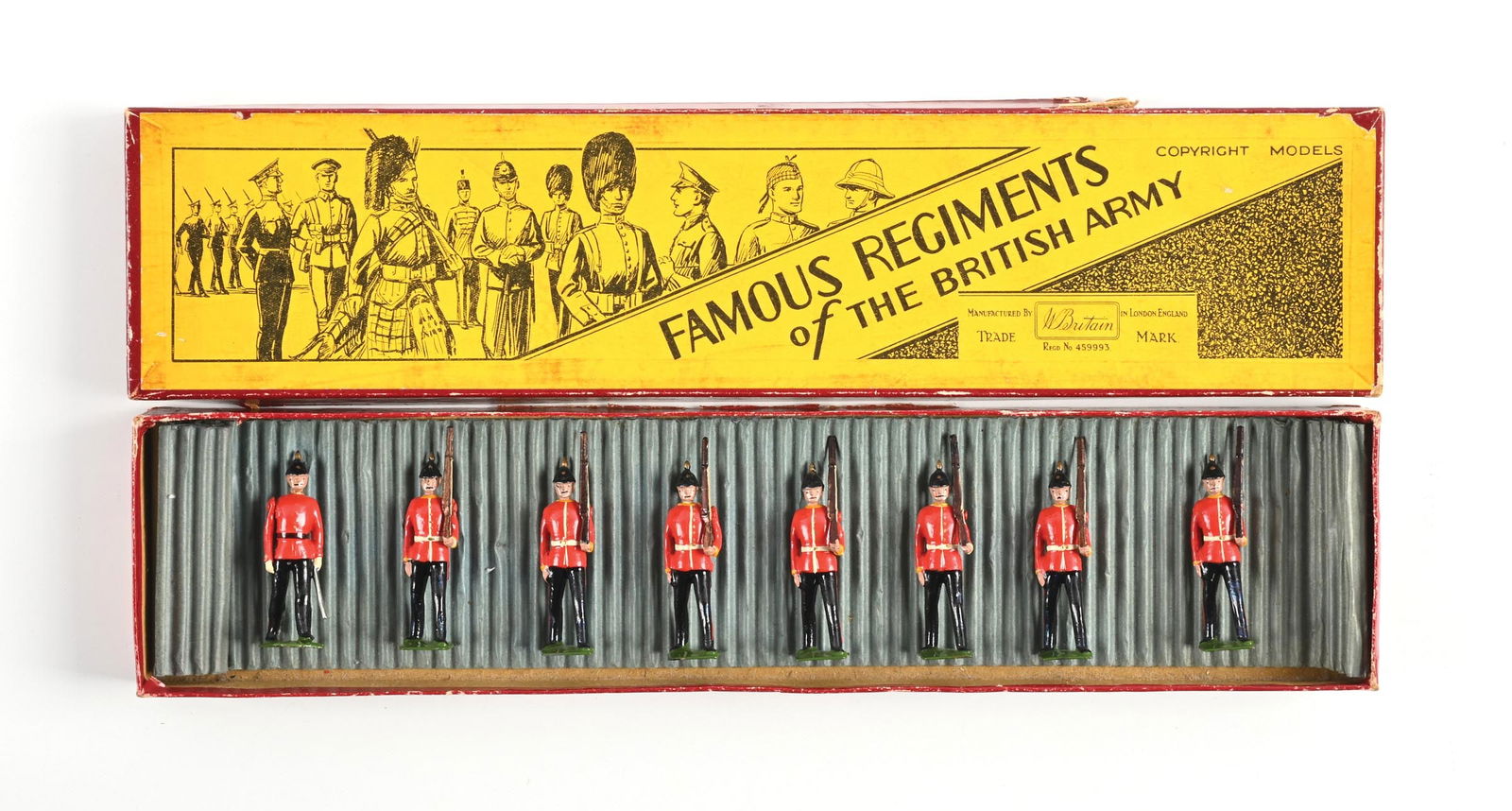 W. BRITAIN FAMOUS REGIMENTS OF THE BRITISH ARMY GLOUCESTERSHIRE REGIMENT NO. 1592 SET IN BOX (1 of 2)