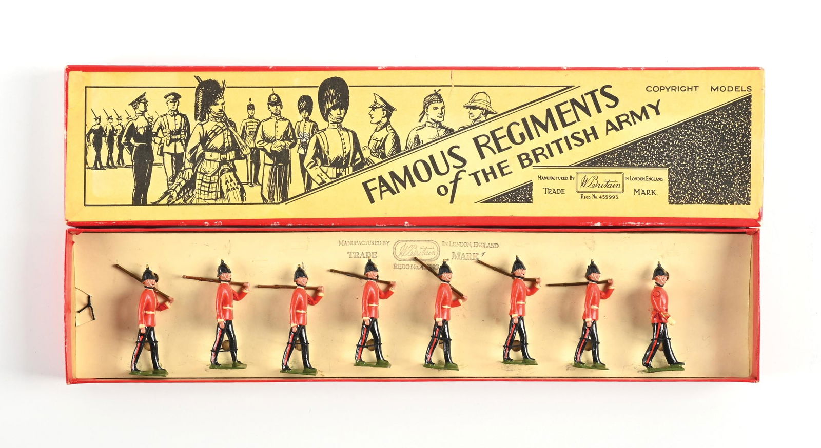 W. BRITAIN FAMOUS REGIMENTS OF THE BRITISH ARMY YORK AND LANCASHIRE REGIMENT NO. 1567 SET IN BOX (1 of 2)