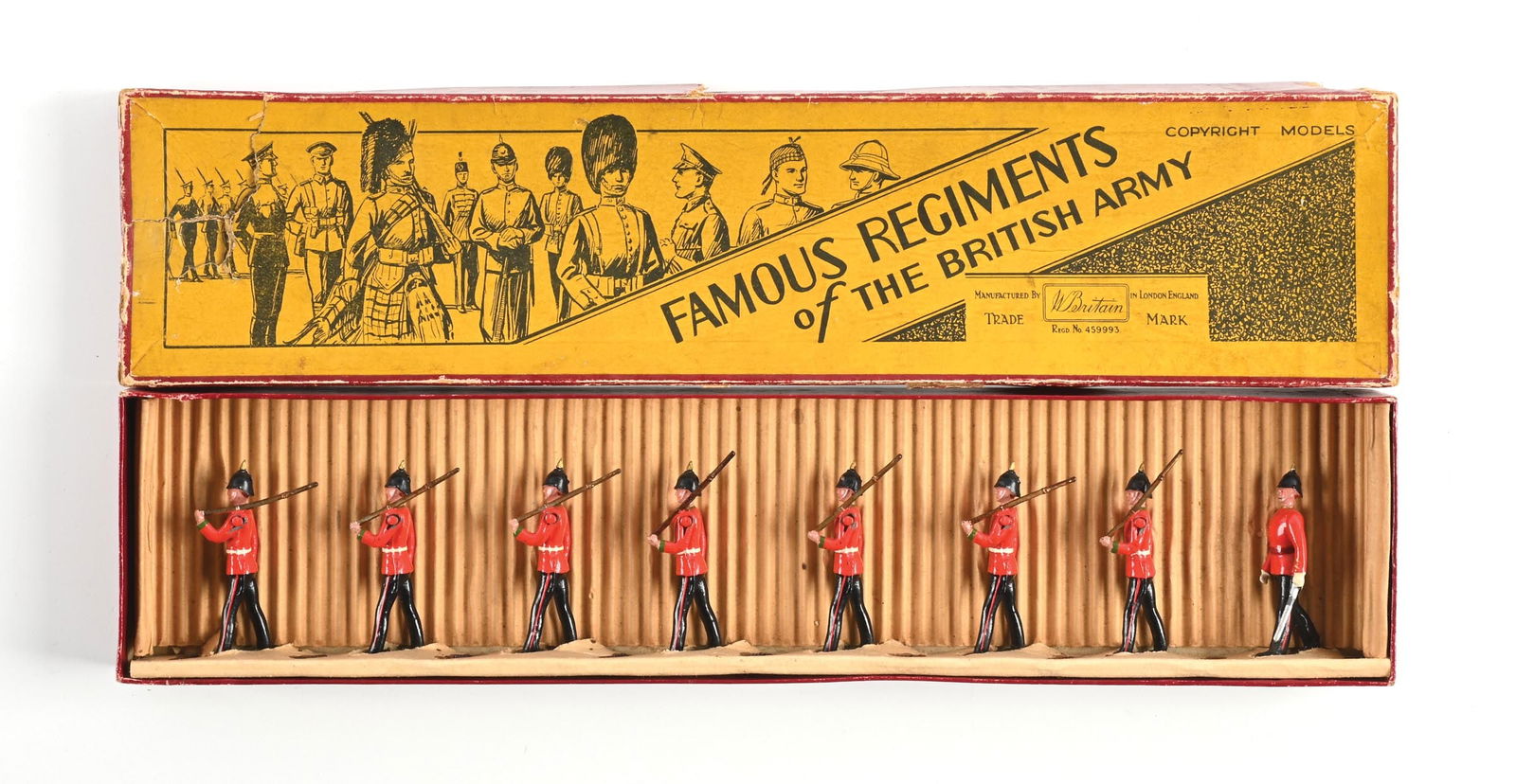 W. BRITAIN FAMOUS REGIMENTS OF THE BRITISH ARMY THE SHERWOOD FORESTERS TOY SOLDIERS NO. 1594 IN BOX (1 of 2)