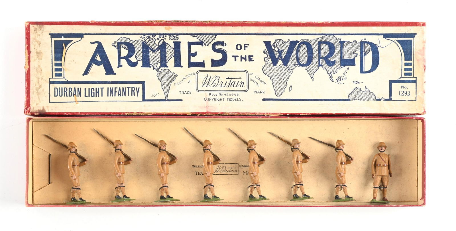 W. BRITAIN ARMIES OF THE WORLD DURBAN LIGHT INFANTRY NO. 1293 IN BOX (1 of 2)