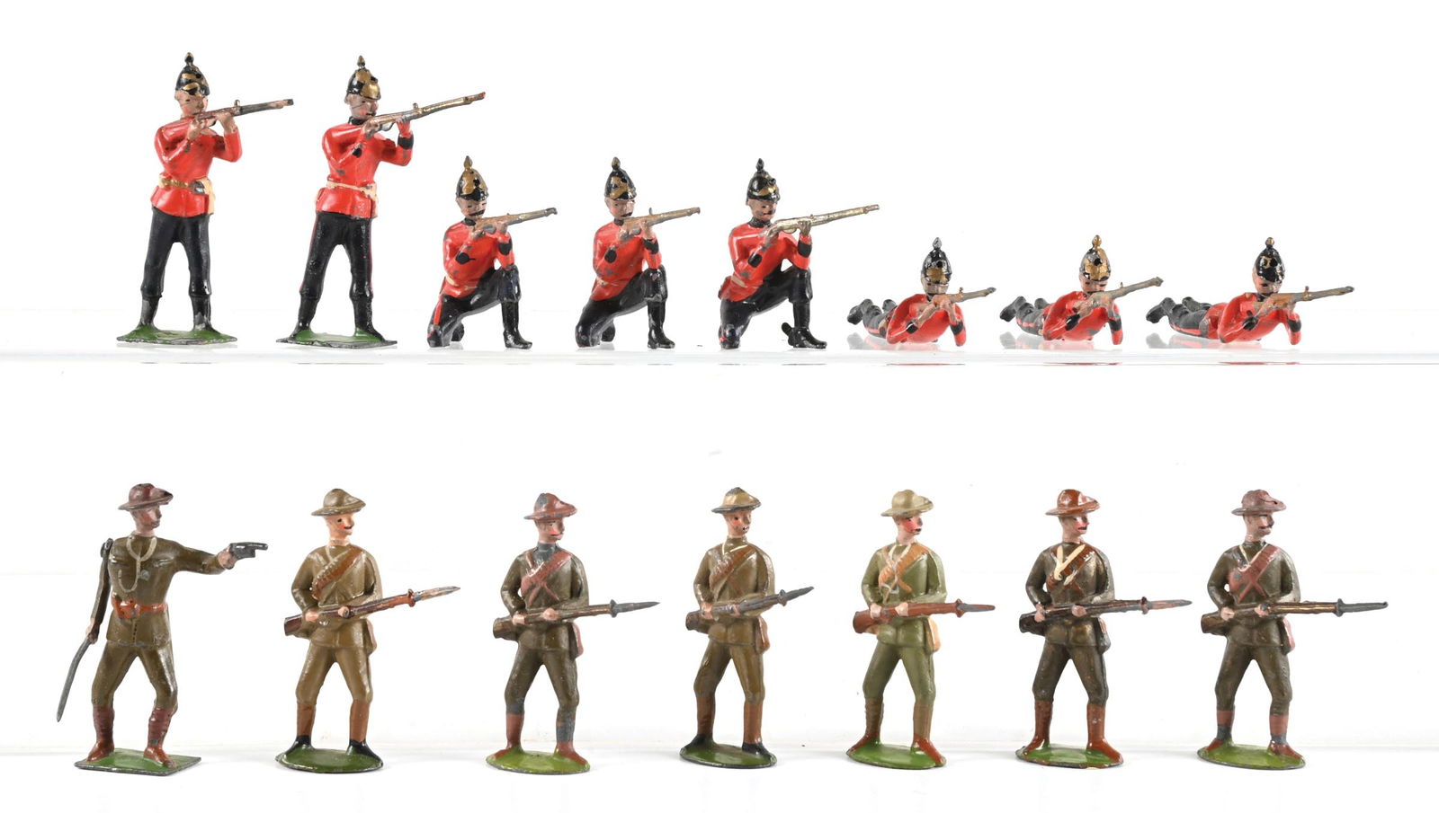 LOT OF 15: W. BRITAIN CITY IMPERIAL VOLUNTEERS & SOMERSET INFANTRY LOOSE FIGURINES (1 of 1)
