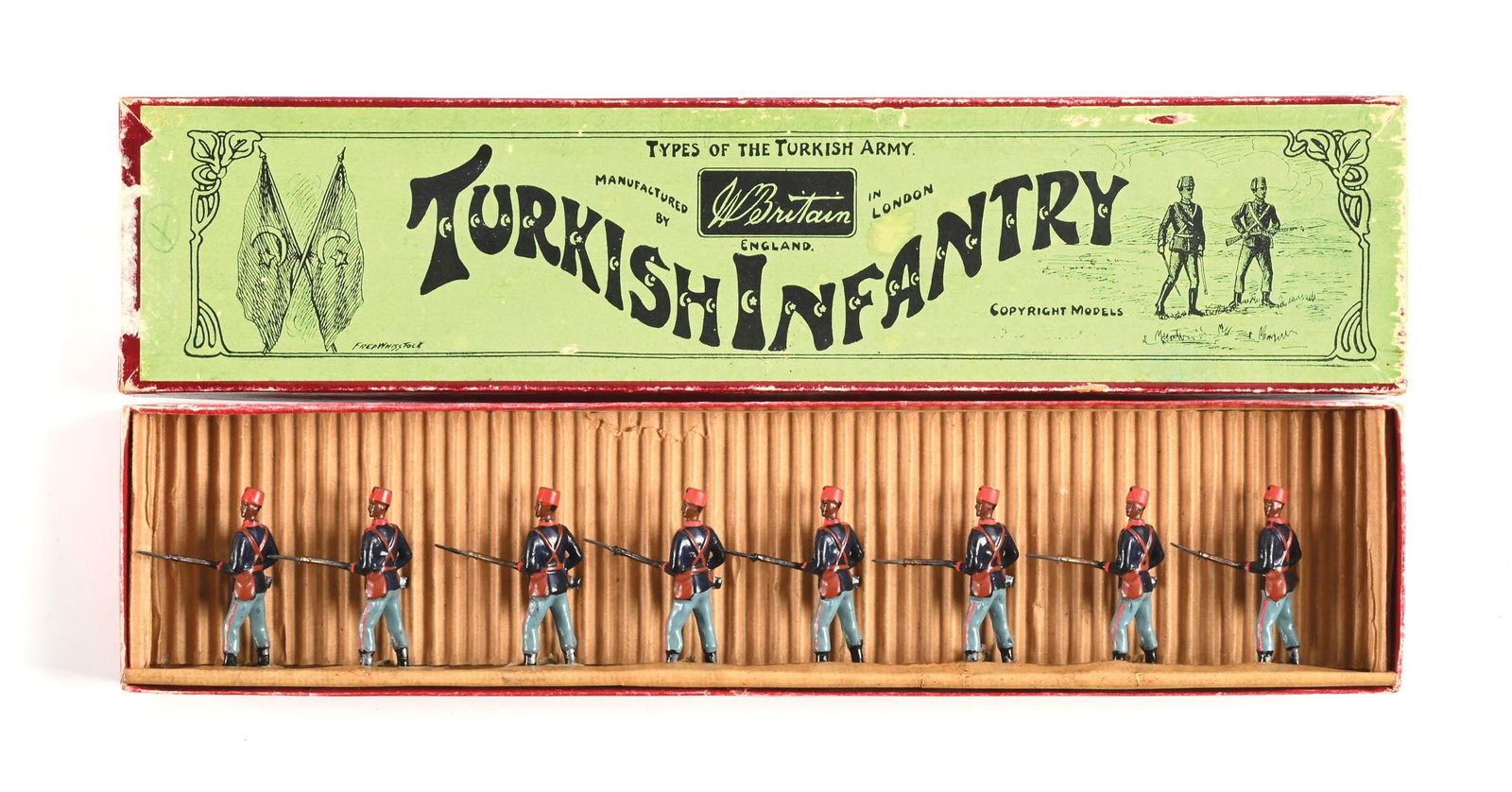 W. BRITAIN TYPES OF TURKISH INFANTRY NO. 167 IN BOX (1 of 2)