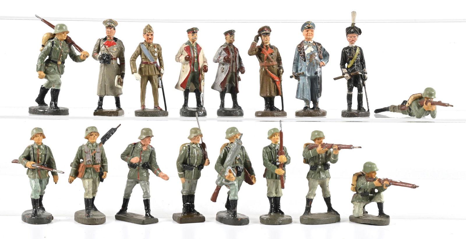 LOT OF 17: ELASTOLIN & LINEOL COMPOSITION FIGURES (1 of 1)