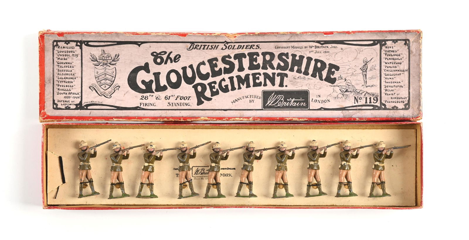 THE GLOUCESTERSHIRE REGIMENT BRITISH TOY SOLDIERS IN BOX (1 of 2)