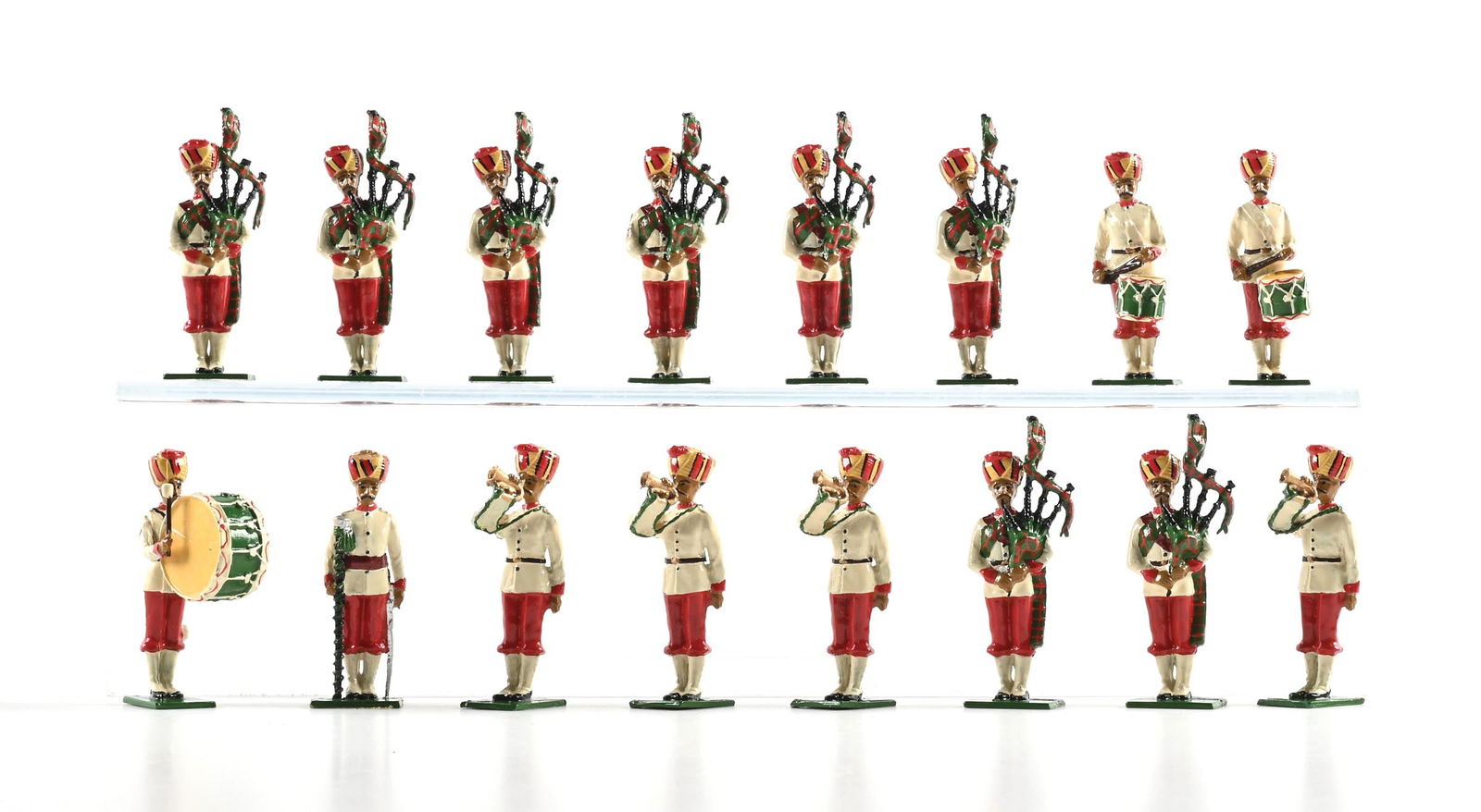 KINGCAST 42ND DELHI REGIMENT PIPES, DRUMS, & BUGLES SET NO. K17 IN BOX (1 of 2)