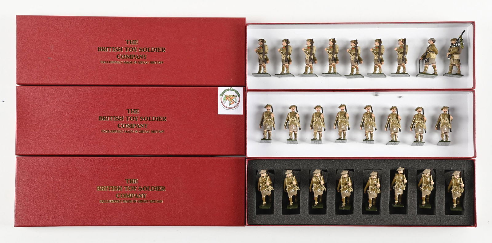 LOT OF 3: THE BRITISH TOY SOLDIER COMPANY WWI HIGHLAND REGIMENT NO. 77 SETS IN BOXES (1 of 2)