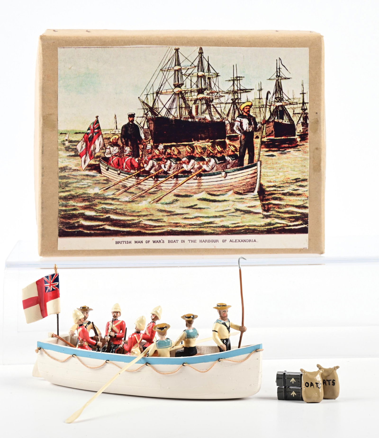 UNDER TWO FLAGS BRITISH MAN OF WAR BOAT IN HARBOR (1 of 3)