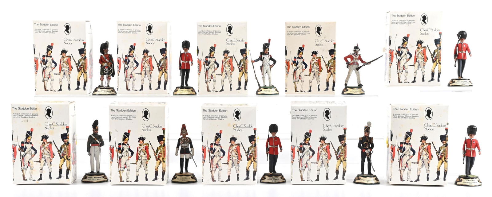 LOT OF 10: CHARLES STADDEN 10CM TYPES OF THE BRITISH ARMY IN ORIGINAL BOXES (1 of 1)