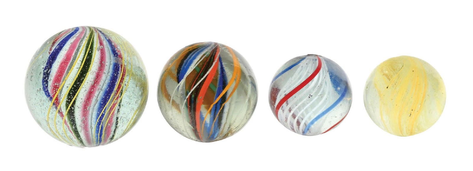 LOT OF 4: HANDMADE SWIRL MARBLES (1 of 4)