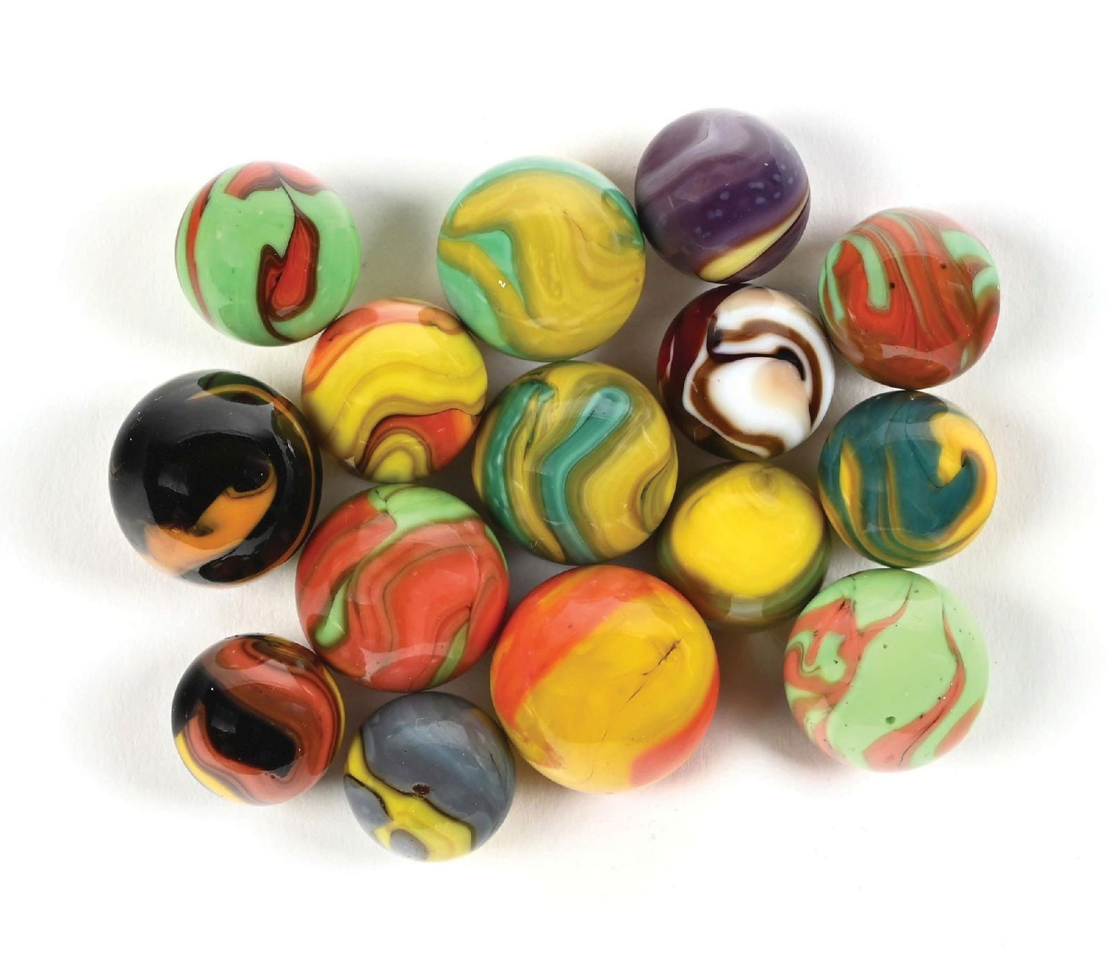 LOT OF 15: CHRISTENSEN AGATE SWIRL MARBLES (1 of 1)