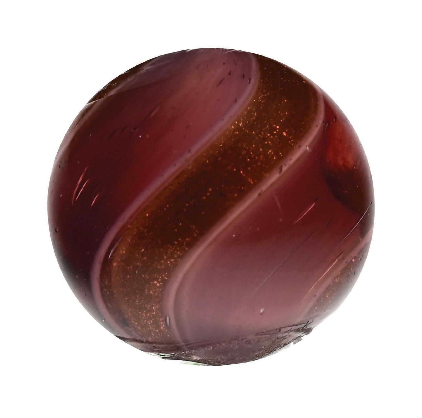 PURPLE GLASS RIBBON LUTZ SWIRL MARBLE (1 of 6)