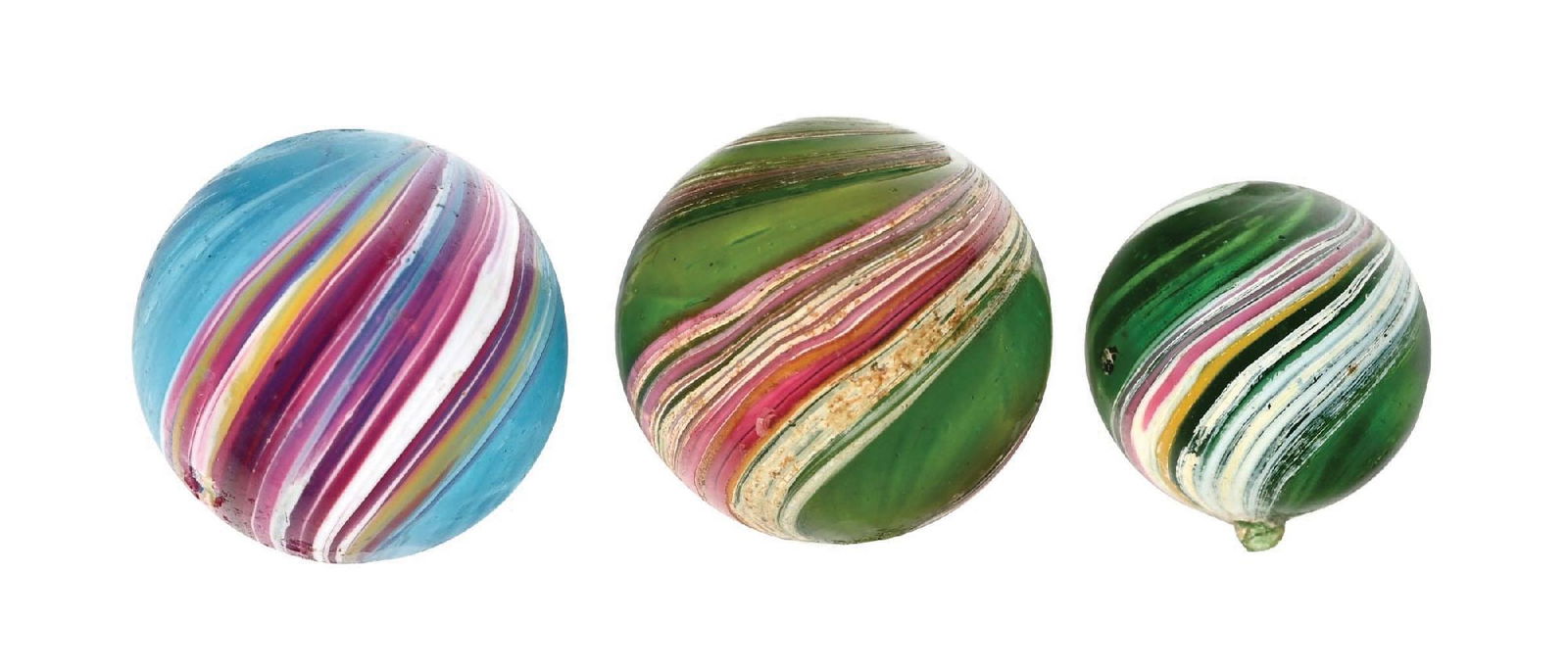 LOT OF 3: SUBMARINE INDIAN MARBLES (1 of 6)