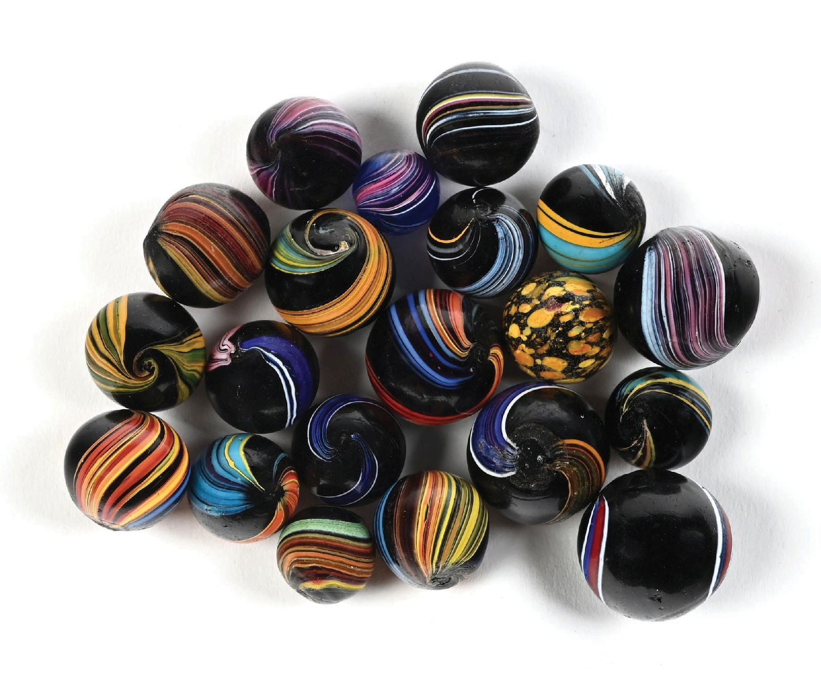 LOT OF 20: INDIAN SWIRL MARBLES (1 of 1)