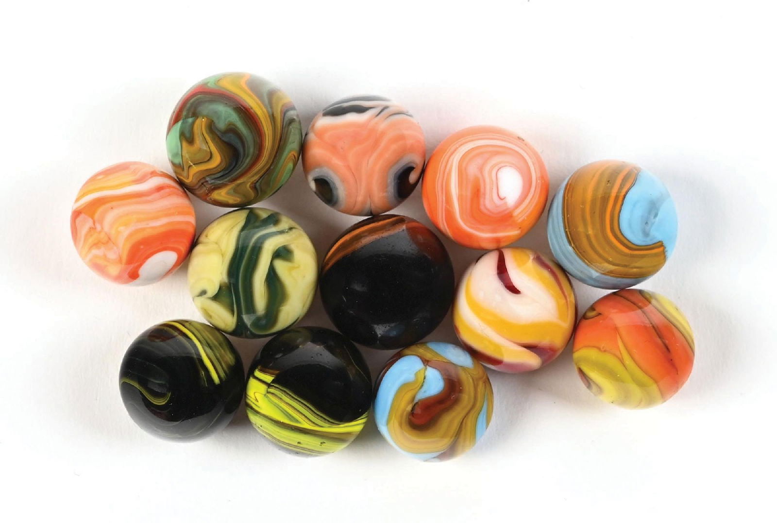 LOT OF 12: CHRISTENSEN AGATE MARBLES (1 of 1)