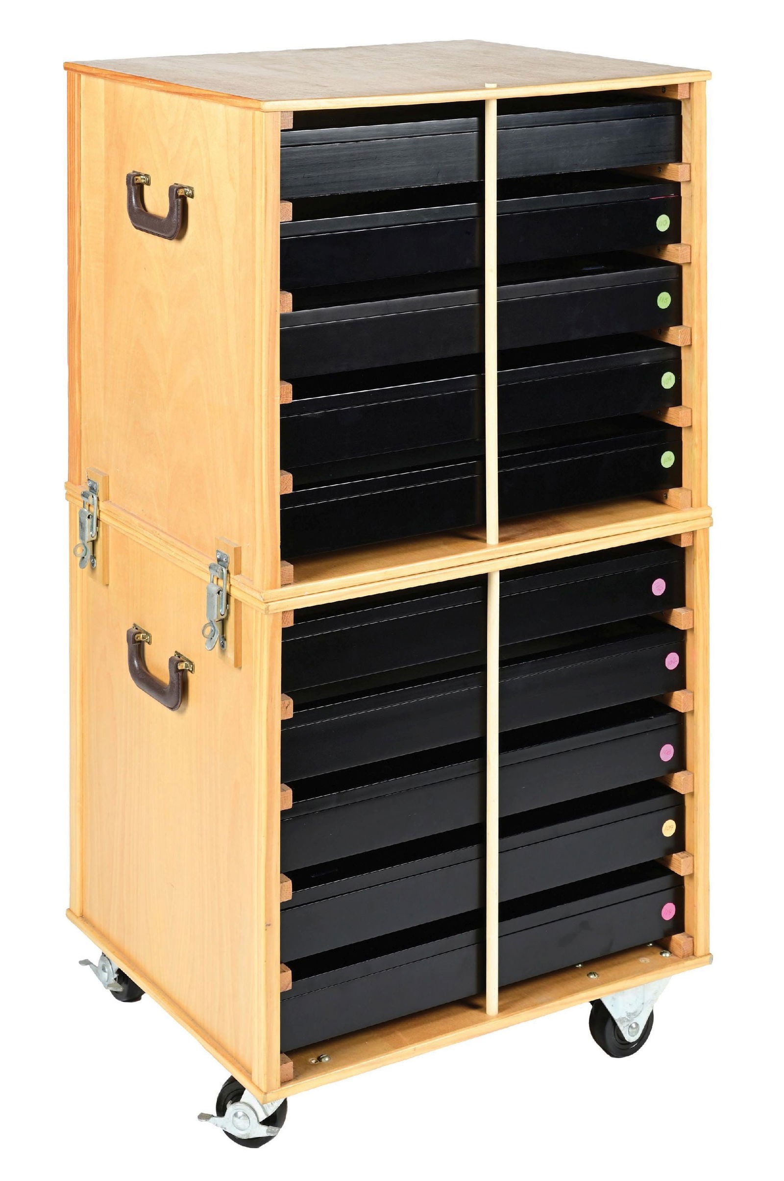 HAND BUILT 10-SHOWCASES DOUBLE-HANDLED WOODEN CABINET (1 of 5)