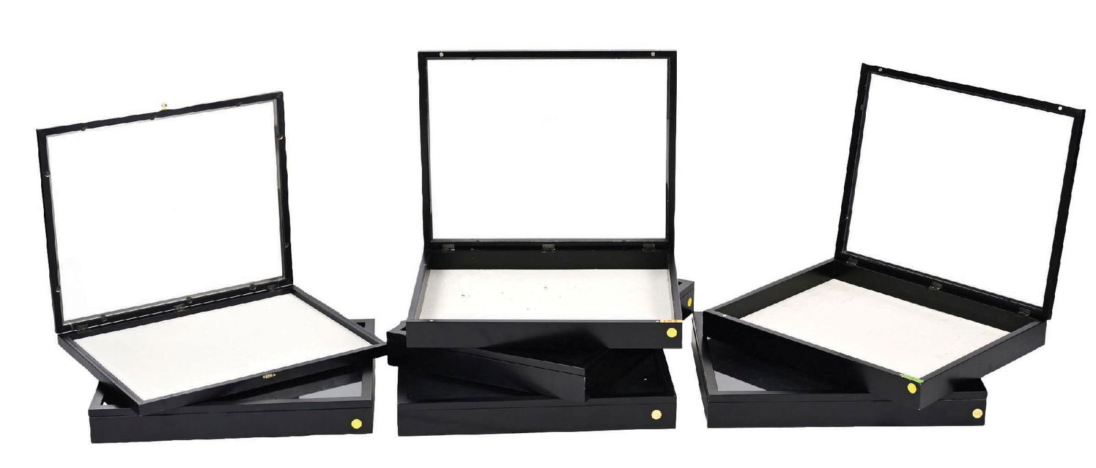 LOT OF 7: WOOD FRAME SHOWCASES (1 of 3)